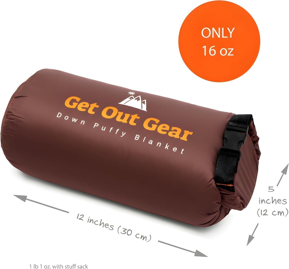 Down Camping Blanket - Puffy, Packable, Lightweight and Warm | Ideal for Outd...