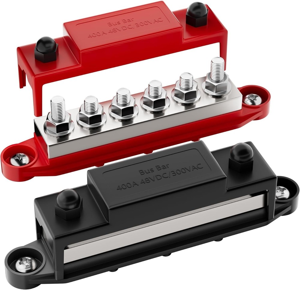 400A 12V Bus Bar Power Distribution Block with 6 Terminal Studs