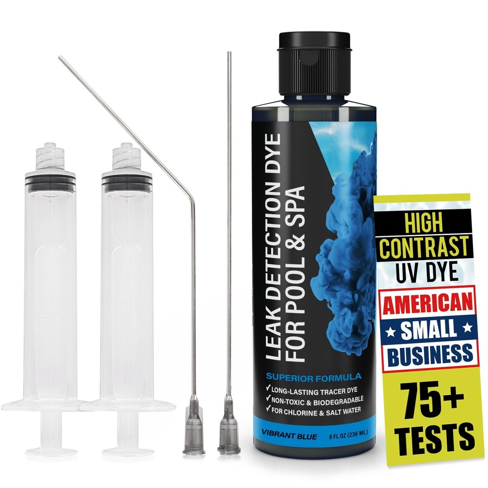 Escentile Pool Leak Detection Dye Kit - with 2 Precision Vibrant Blue