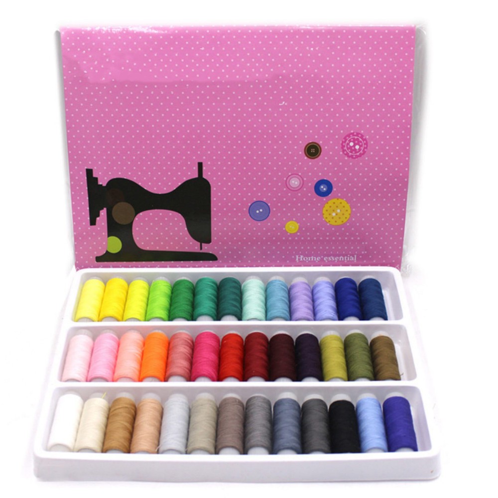 39Pcs Colored Sewing Thread Set Random Colors Polyester Spool Sewing Thread