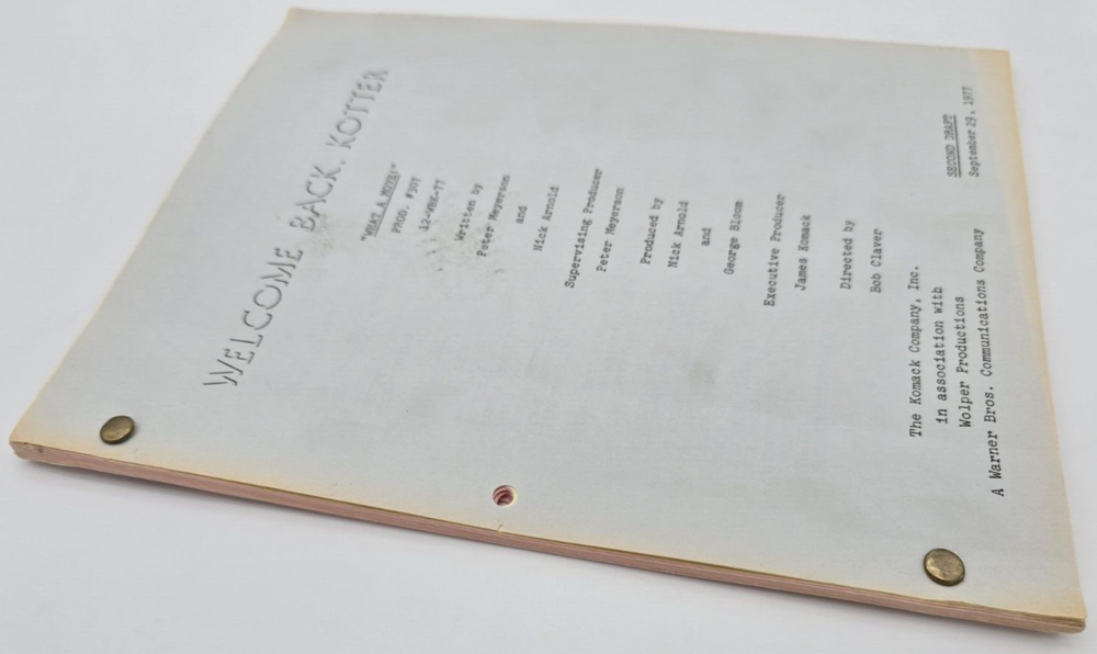 WELCOME BACK, KOTTER / Nick Arnold 1977 TV Script, Gabe Kaplan "What a Move"