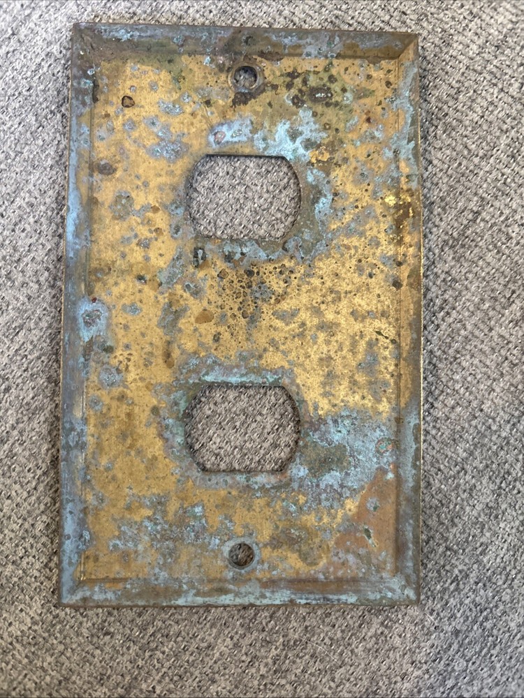 4 Antique Solid Brass Switch Plate Covers - All Different Styles