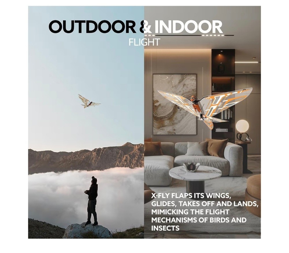 X-Fly Bionic Bird - sensor assisted ornithopter drone | RC&smartphone controlled