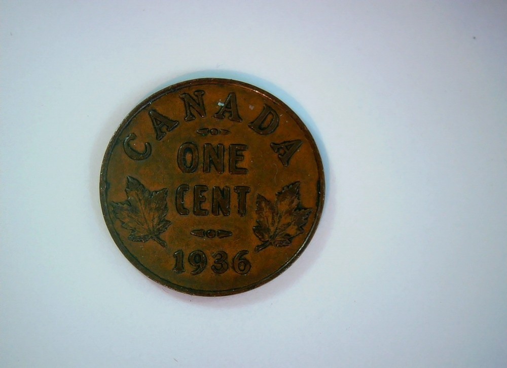 Canada 1936 1 Cent George V (Small Cent) Coin