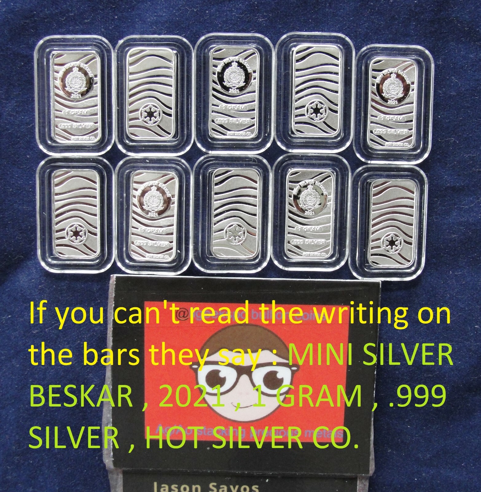 One - 1 gram .999 Pure Silver Mini "Beskar Bar" Star Wars Mandalorian in Capsule