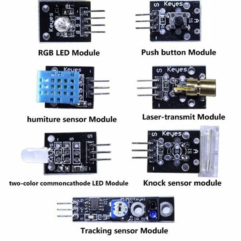 Ultimate 37 in 1 Sensor Modules Kit for Arduino Compatible, MCU Raspberry pi USA
