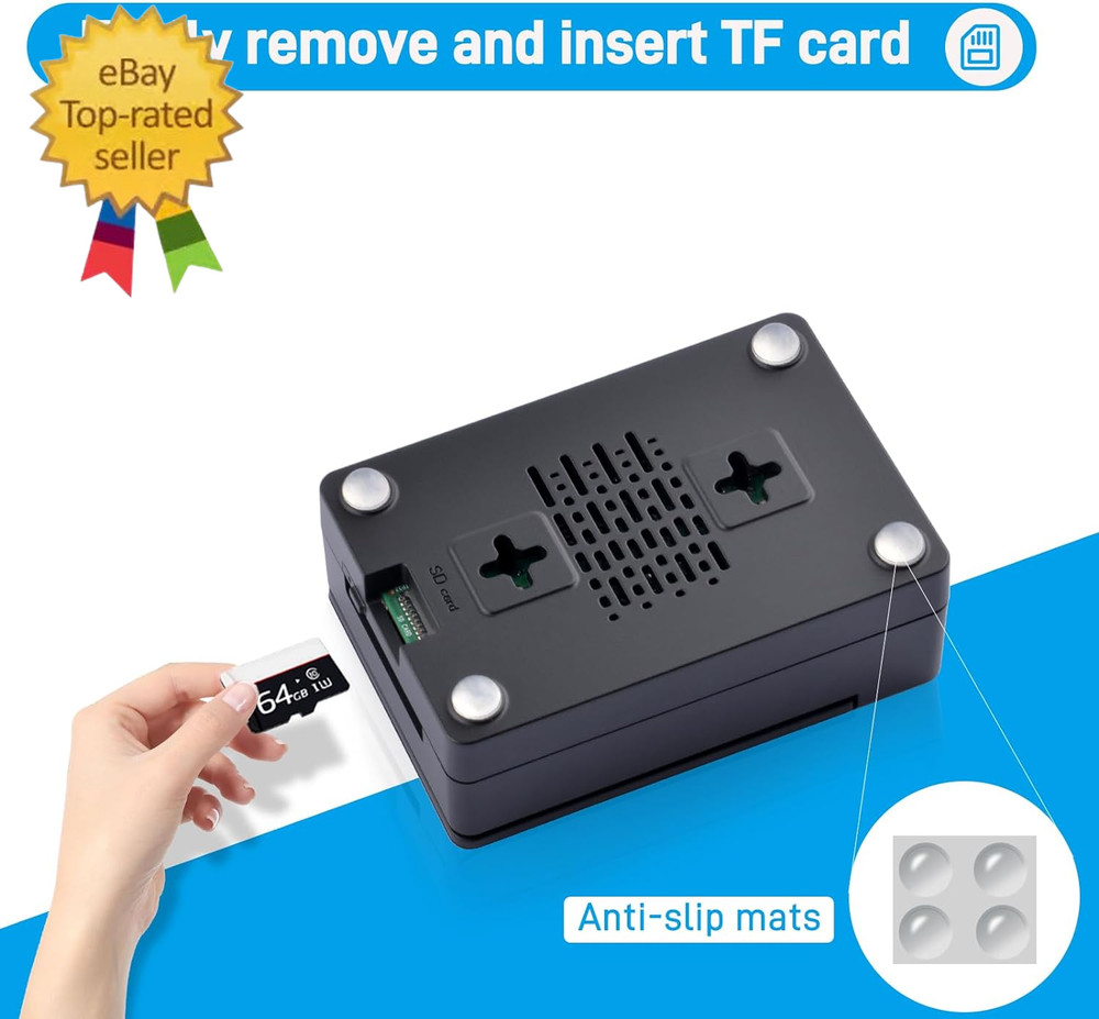 ABS Case with Armor Lite V5 Active Cooler for Raspberry Pi 5, Pi 5 Case with Alu