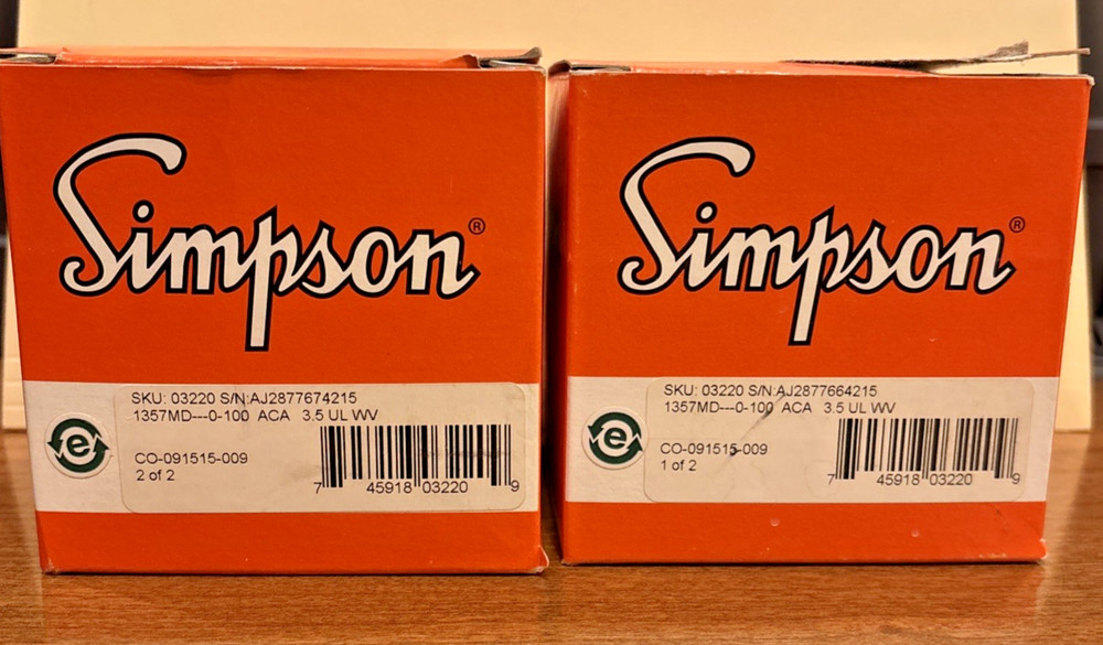 Simpson 03220 – Panel Meter (0-100 ACA, 3.5″, UL WV) 1357 MD