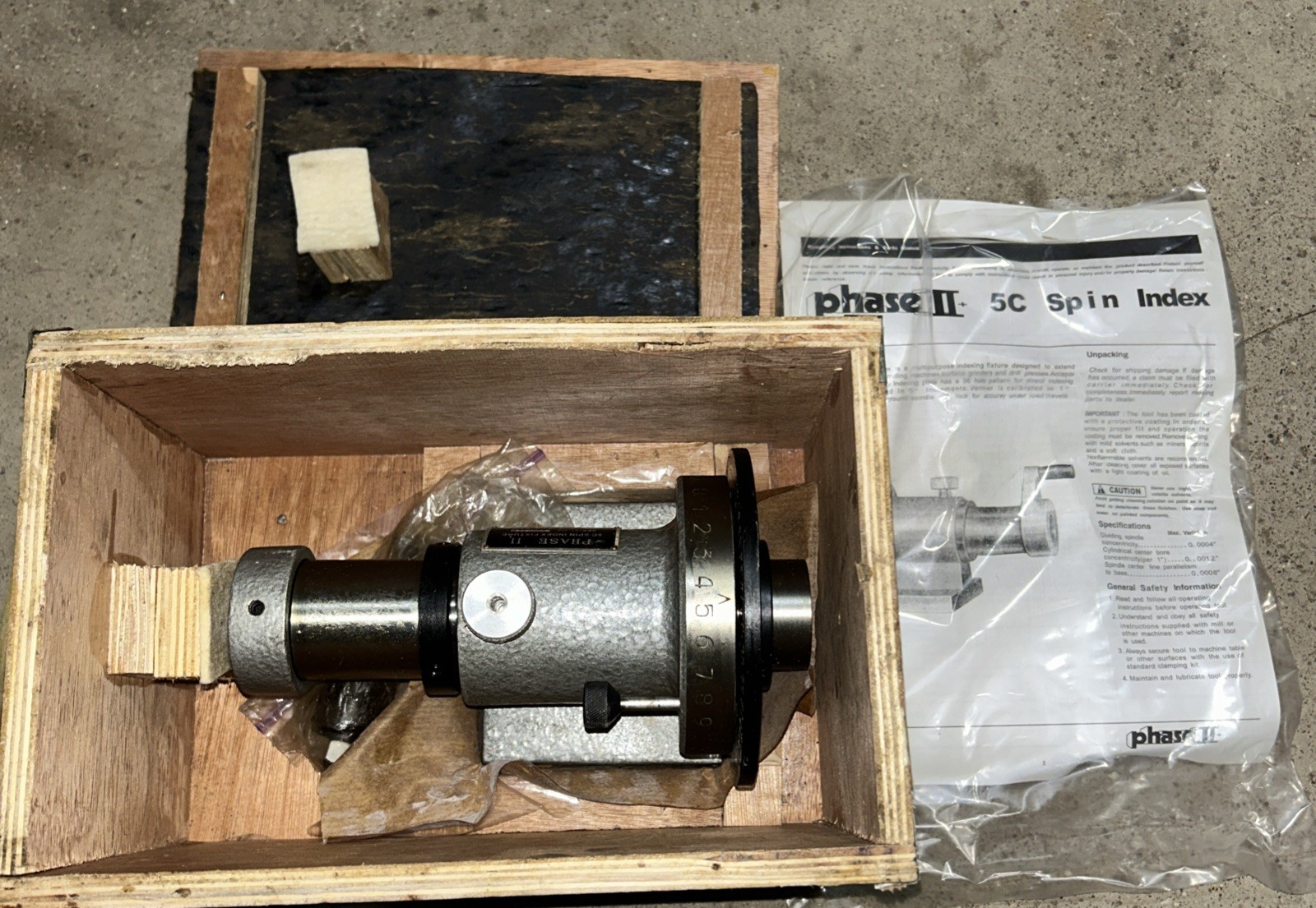 PHASE II 5C Collet Indexer Spin Indexing 225-204 In Original Box