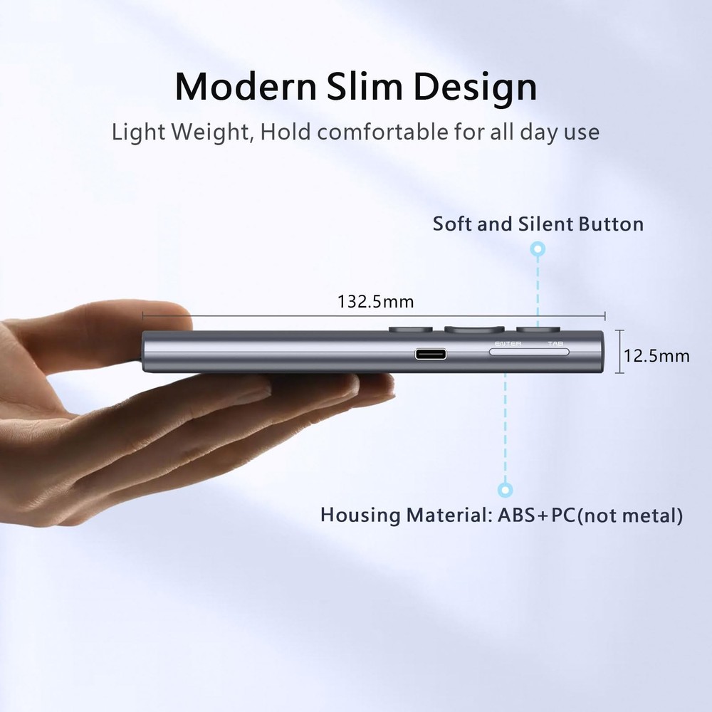 N95 Bluetooth Presentation Clicker with USB-A Receiver, PowerPoint Clicker fo...