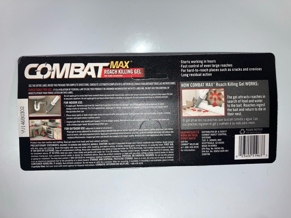 Combat Source Kill Max Roach Kill Gel (1 Syringe) - NEW - Free USA Shipping