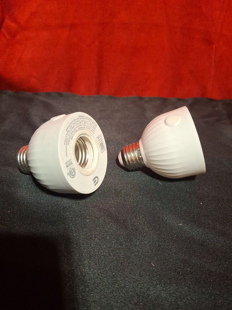 Two Smart Light Bulb Adapters Wi-Fi Home Security Lighting
