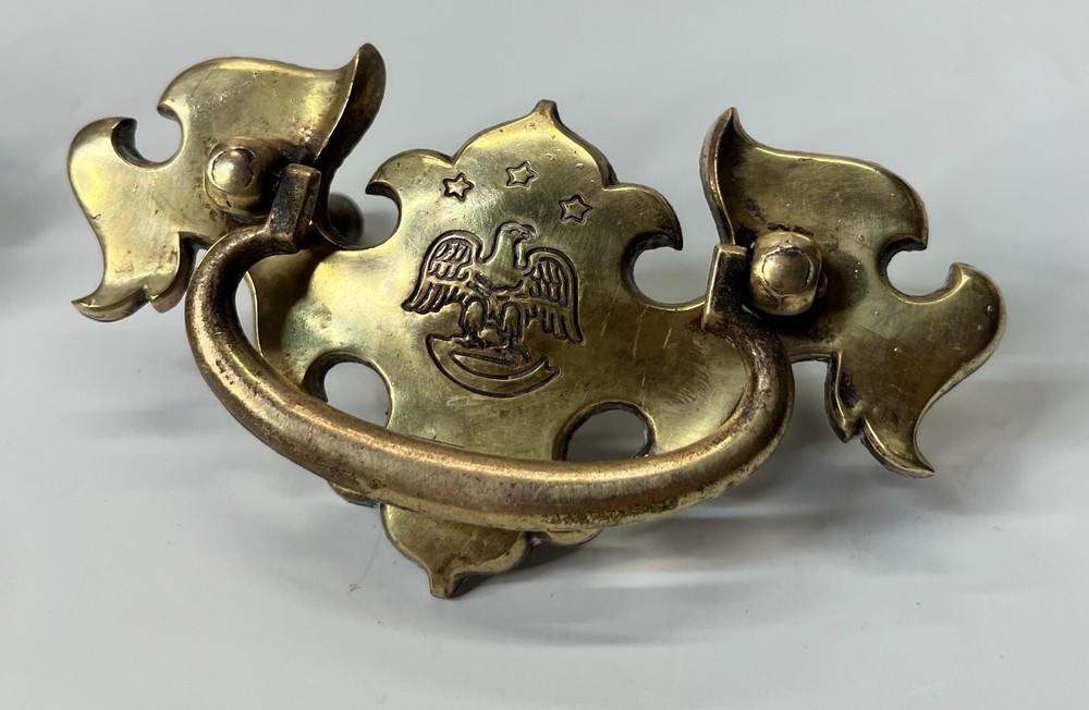 Bald Eagle Antique Drawer Pull Brass Hardware 5" (Set Of 4)