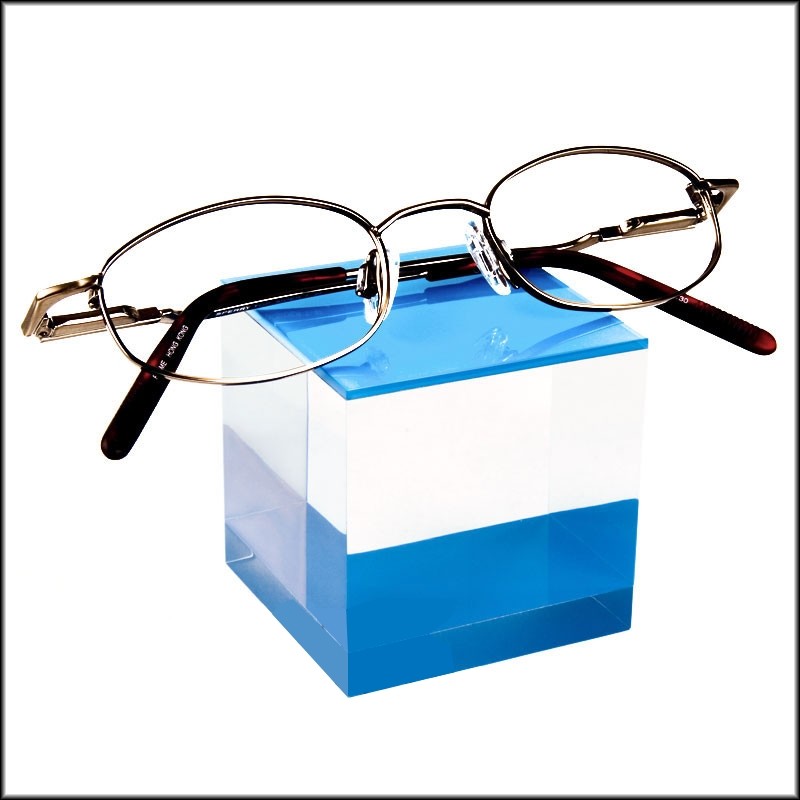 Optical Display - d2.BLU - Large Cubic Acrylic Block in Blue