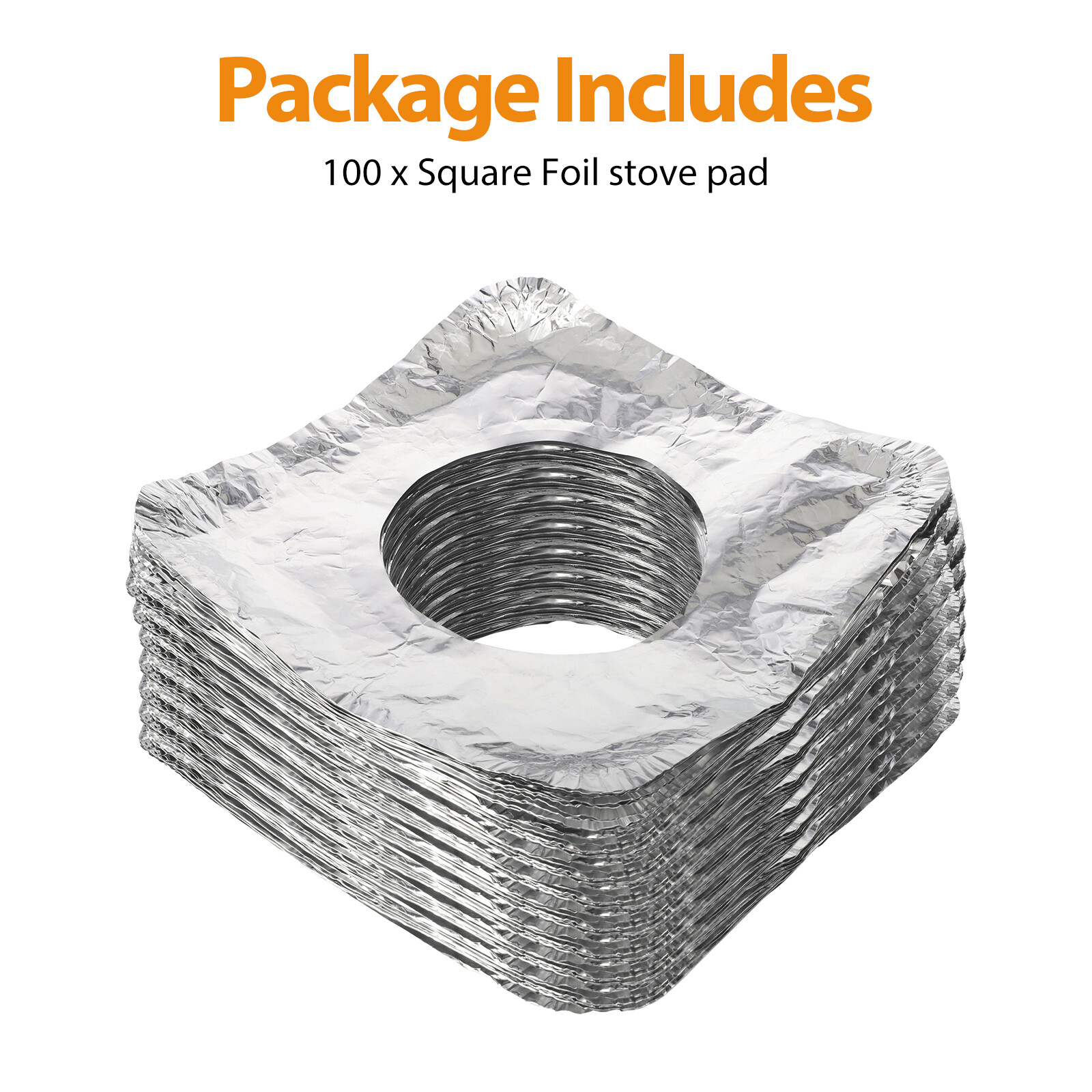 100 Pcs Disposable Aluminum Foil Square Gas Stove Burner Liners Heavy Bib Cover