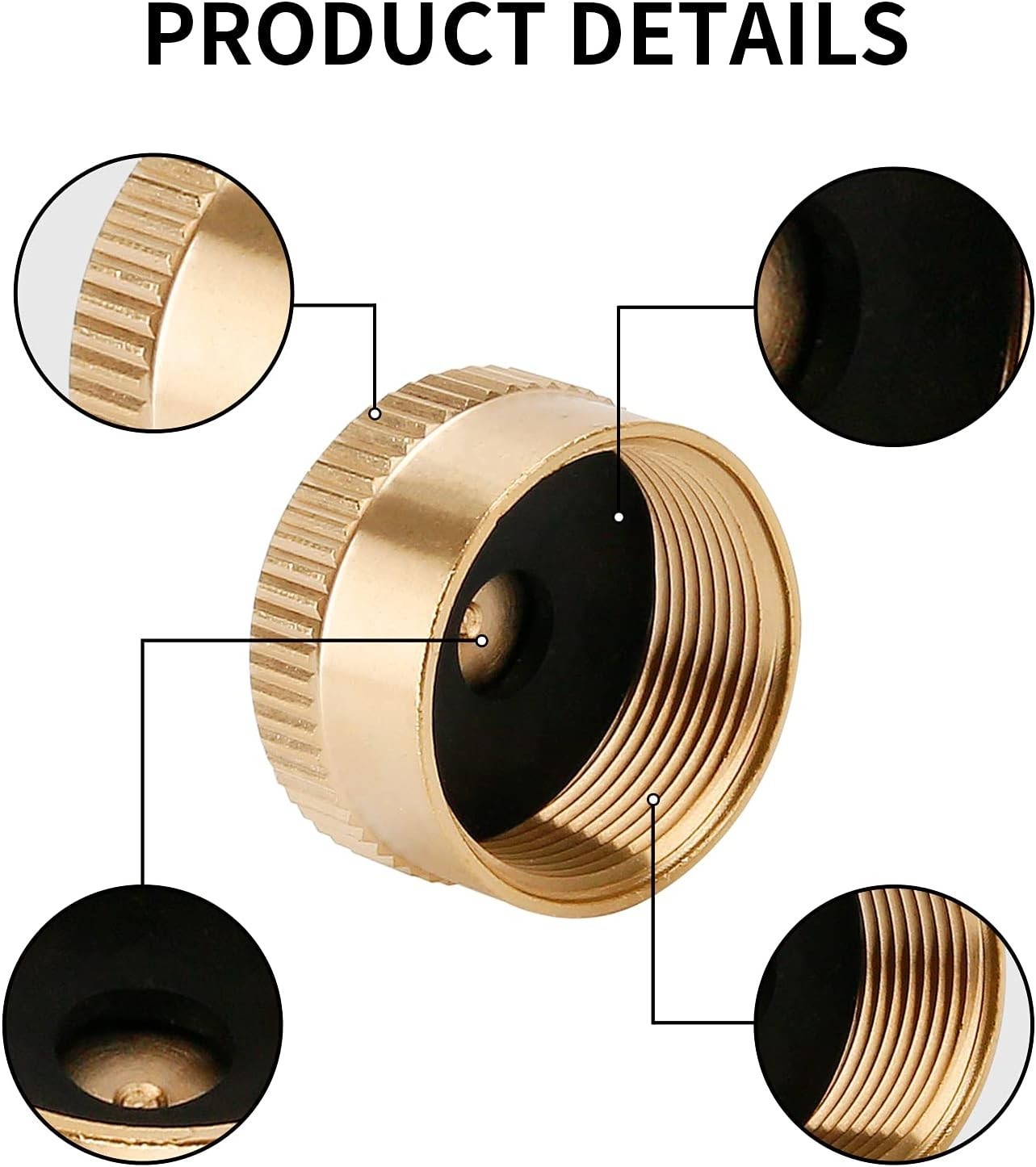 12PCS Solid Brass Propane Bottle Caps Suitable for All 1LB Gas Refill Tank Valve