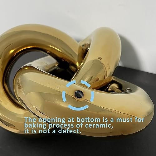 Ceramic Knot Décor Coffee Table Decor, Multi-Angle Abstract Geometric Gold