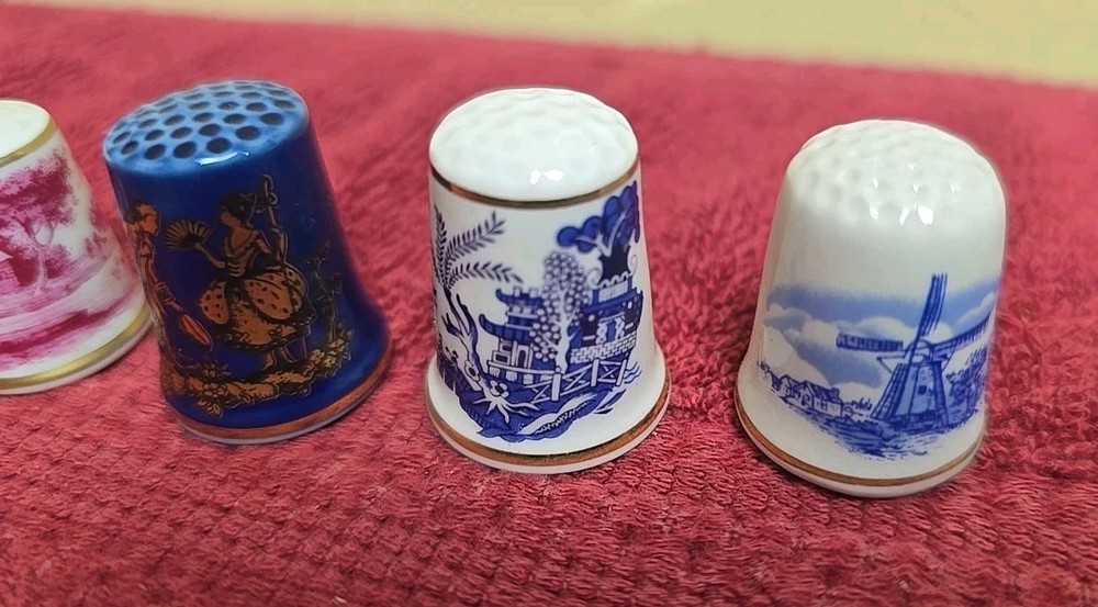 6 Vintage Thimbles