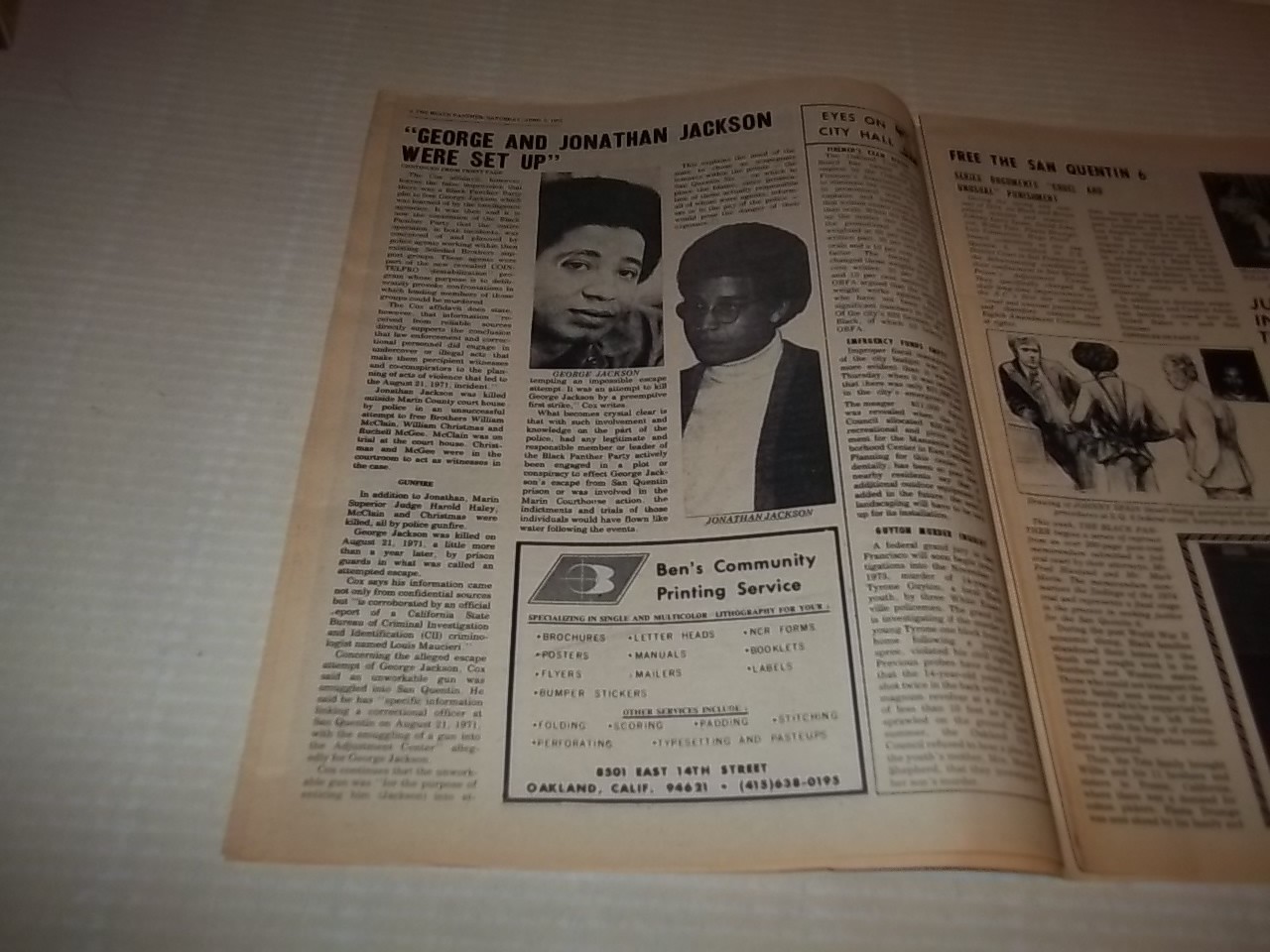 Black Panther Newspaper April 5, 1975 George Jackson, Huey P. Newton VG+