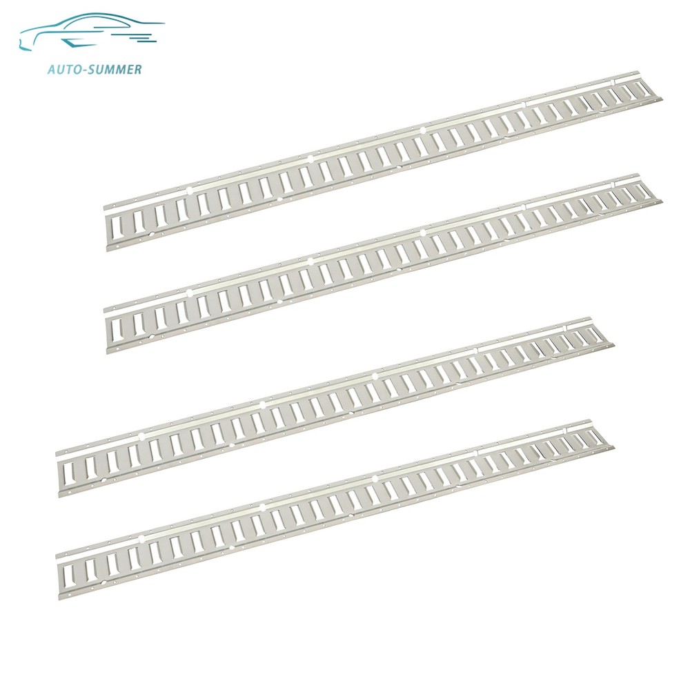 4pc Durable Carbon Steel E Track Tie Down Rail Kit Silver Galvanized Replacement