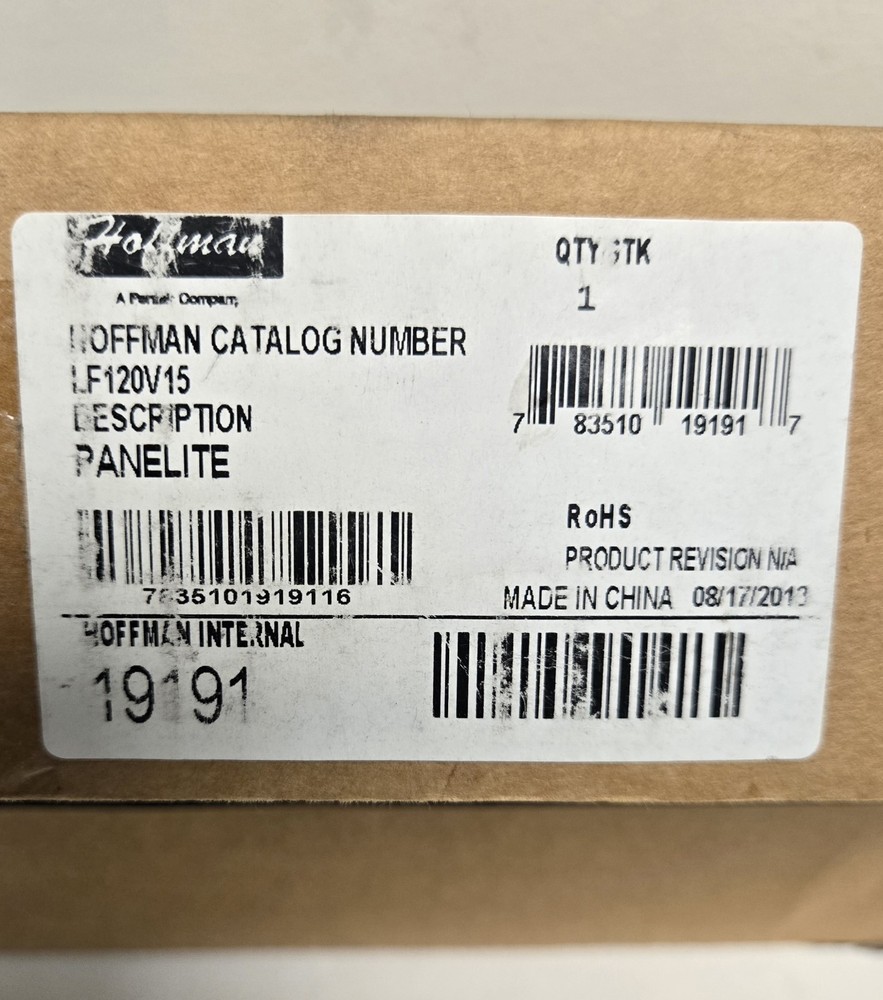 HOFFMAN PANELITE LF120V15. 115 VAC, .13A.
