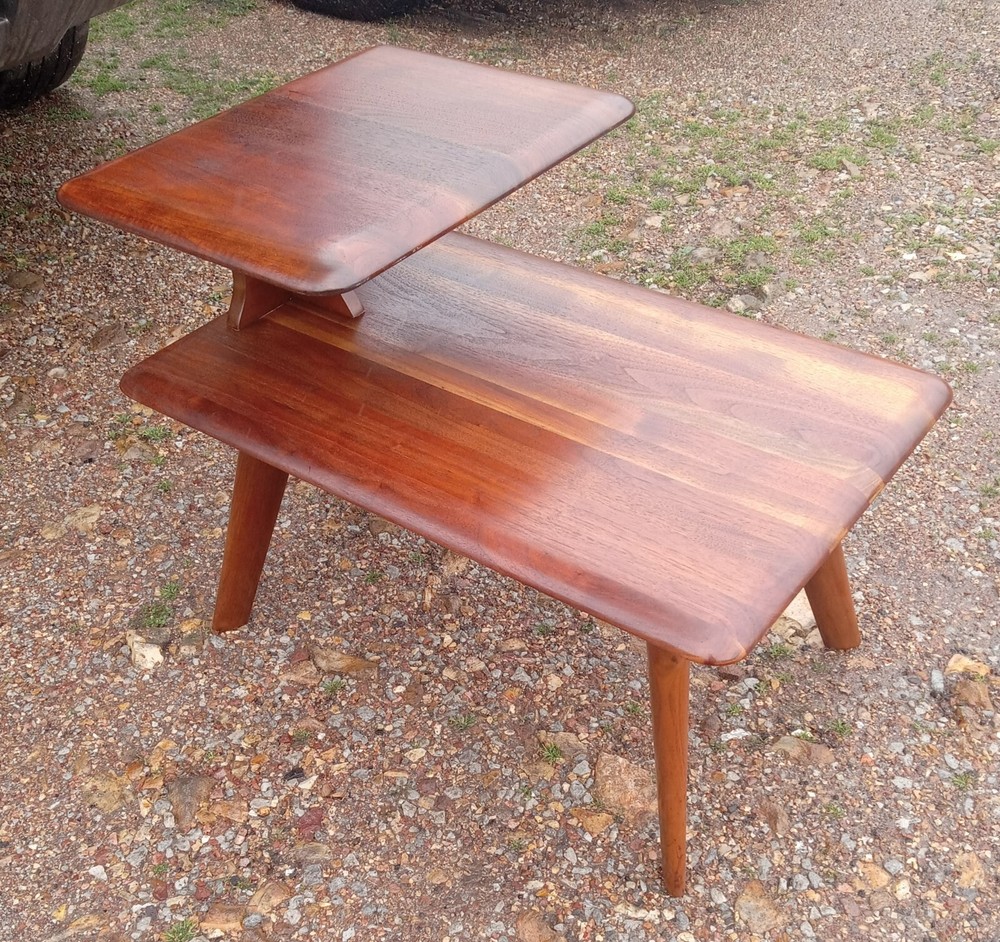 Mid Century Bissman Walnut Step End Table / Side Table (RP-SET-1)