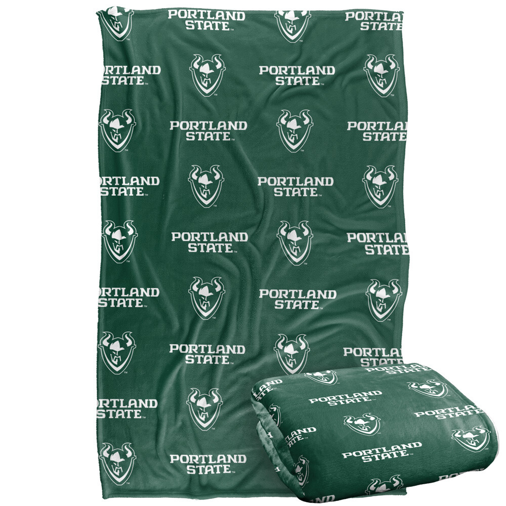 Portland State University Logo Pattern Silky Touch Super Soft Throw Blanket