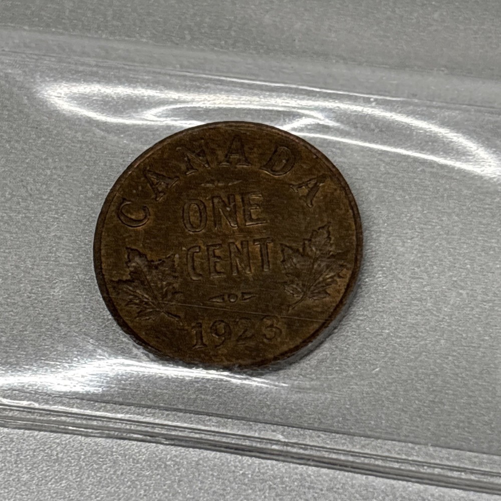 1923 Canada One Cent - ICCS MS60 - Trace Red - Cert#XFL 689