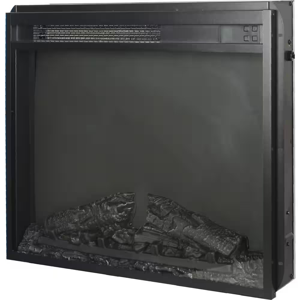24 In. Direct Vent Electric Fireplace Insert with Remote Control and Overheating