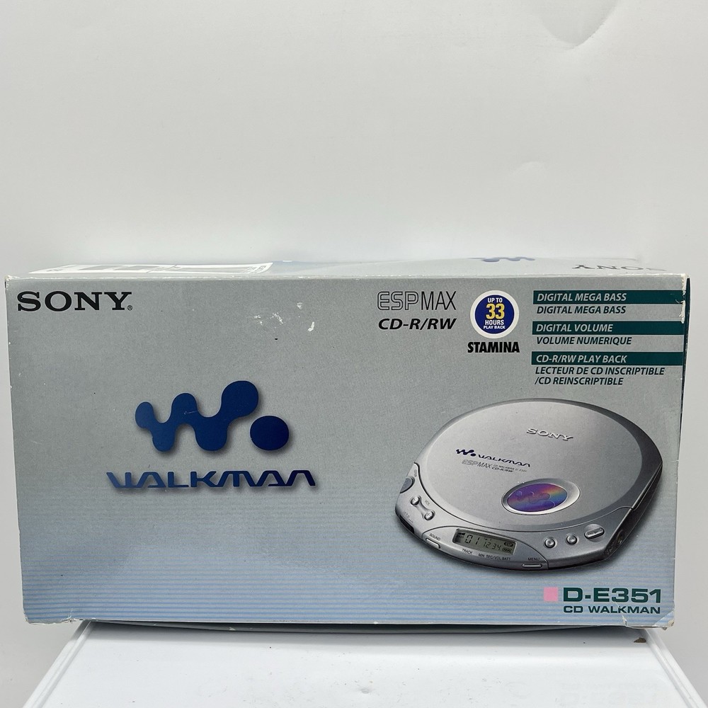 Sony Walkman D-E351 Portable CD Player Boxed Working Silver