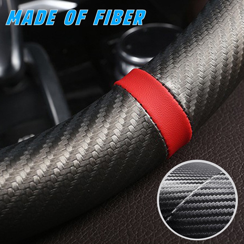 Carbon Fiber Leather Car Steering Wheel Cover Antislip Accessories For Chevrolet