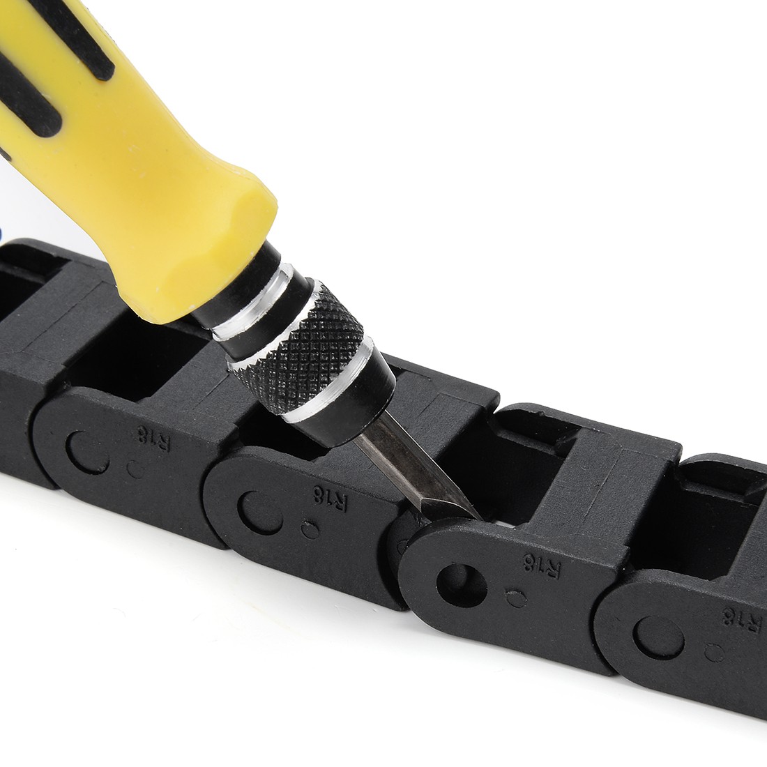 R18 10mm x 15mm Black Plastic Cable Wire Carrier Drag Chain 1M Length