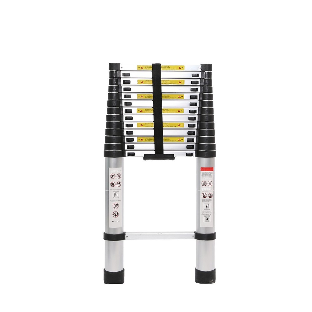 12.5 FT Telescoping Ladder Aluminum Extension Step Multi-purpose Portable