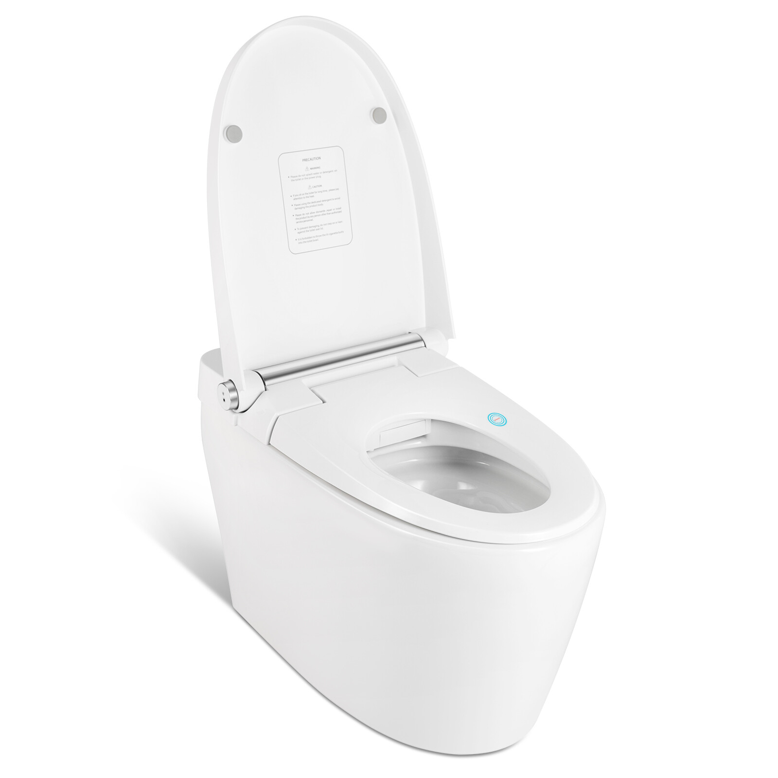 New Electronic Smart One Piece Toilet Heat Auto Flush Foot Sensor w/ Night Light