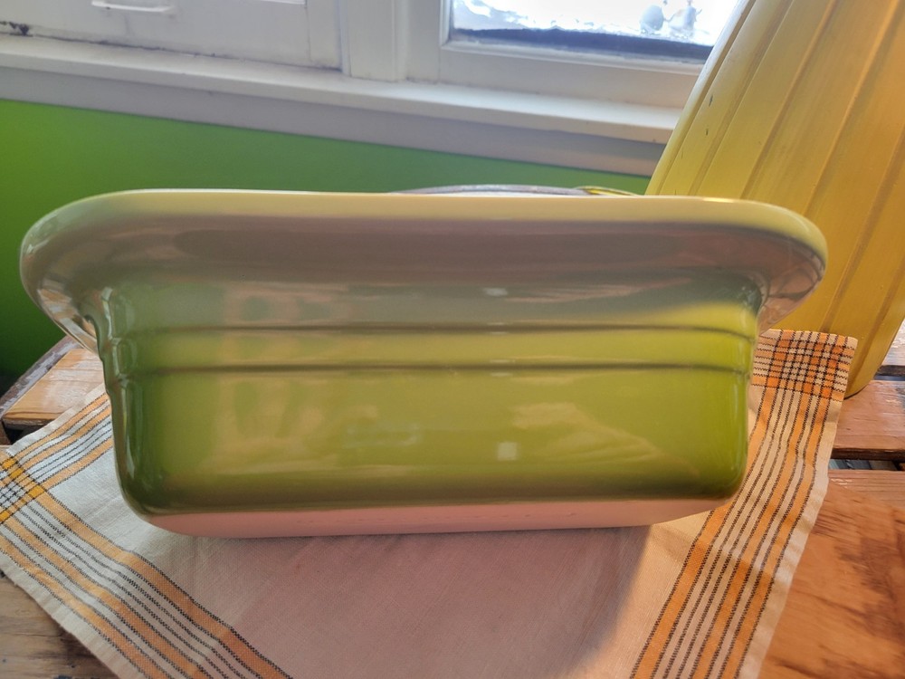 Vintage Le Creuset Stoneware Baking Rectangular Dish 11x7" Kiwi Green