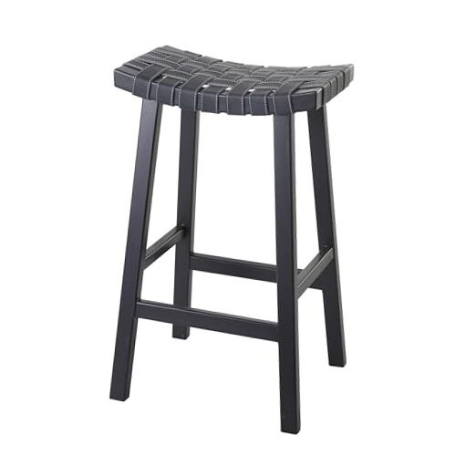 Rustic Birch Bar Stool 18" x 11" x 30" Black