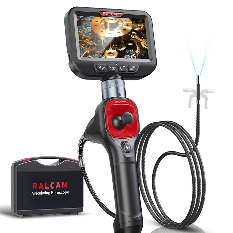 Ralcam 4-Way 360° Articulating Borescope Endoscope with light Inspection Camera