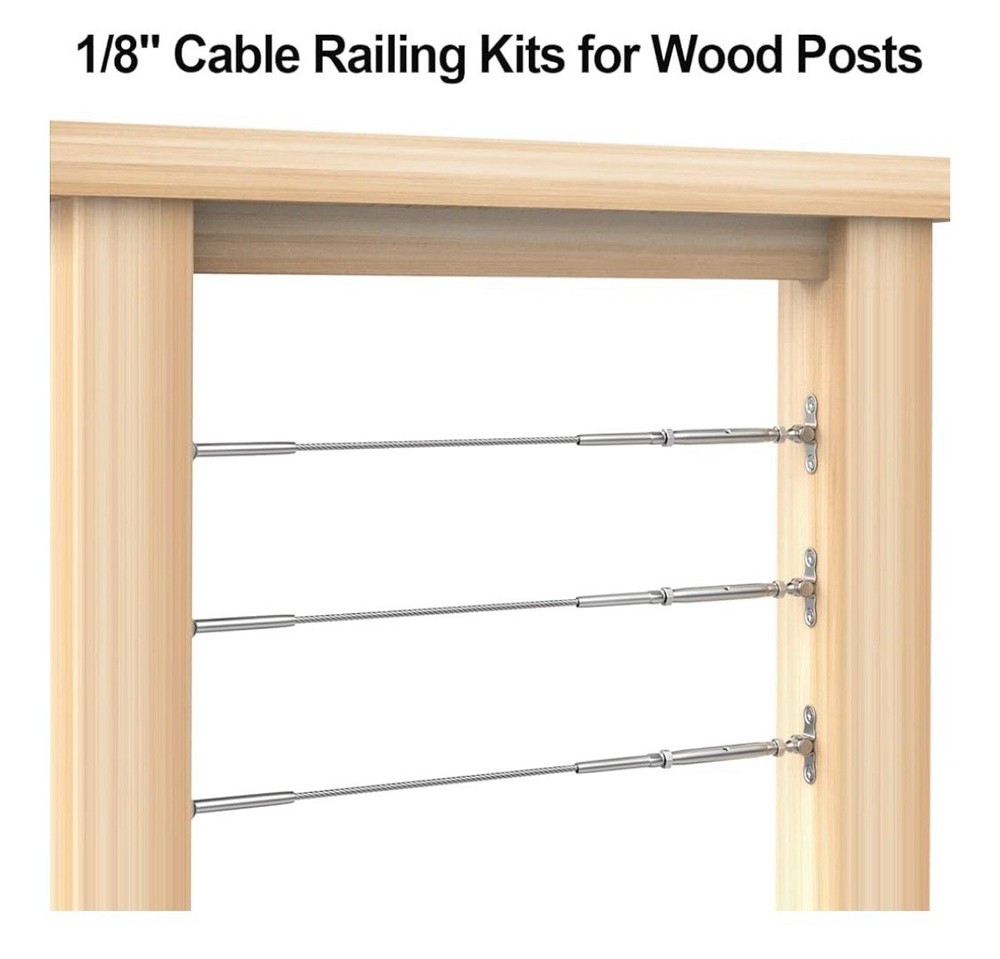 (5 Sets) 1/8" Cable Railing Kit Swage Toggle Turnbuckle Hardware Adjustable T316