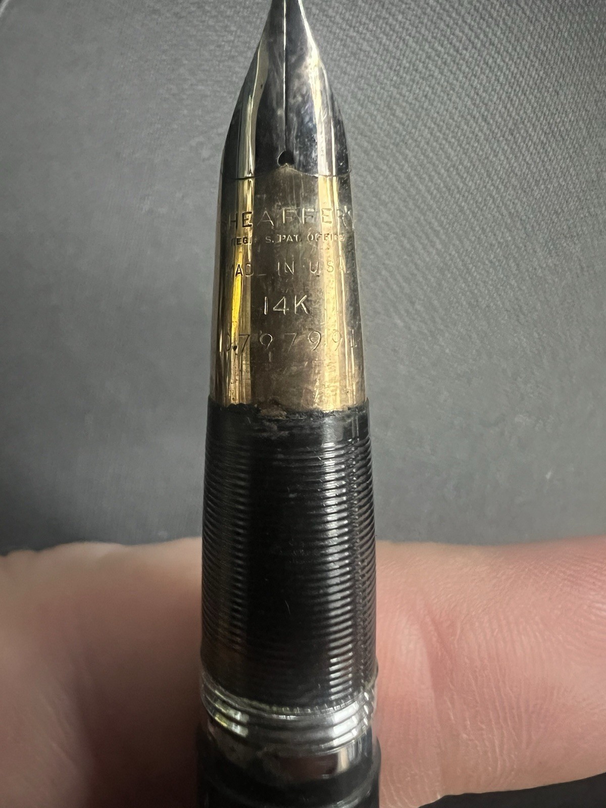 Vintage W.A. Sheaffer Pen Co. Black Fountain Pen W/ 14k Gold Nib Lifetime