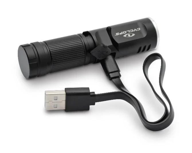 Cyclops 400-lumen pocket-sizedrechargeableflexible flashlight with rotating head