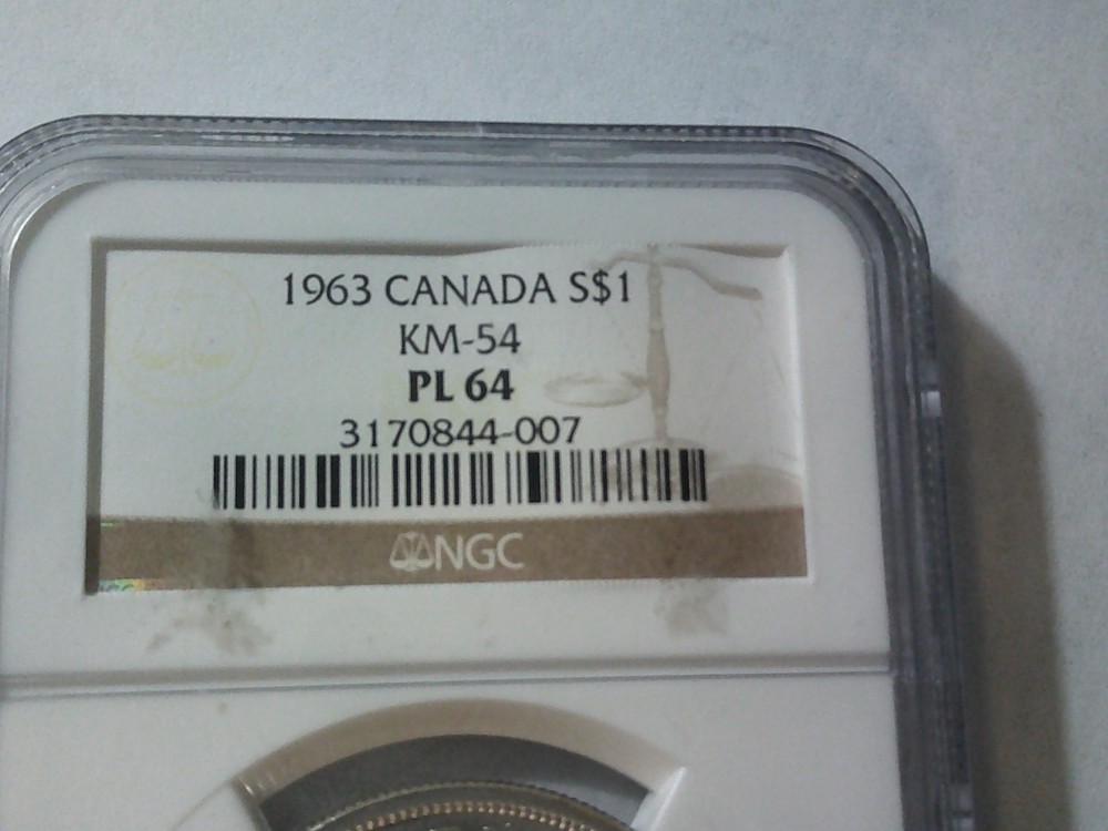 1963 Canada Proof like Dollar NGC PL 64