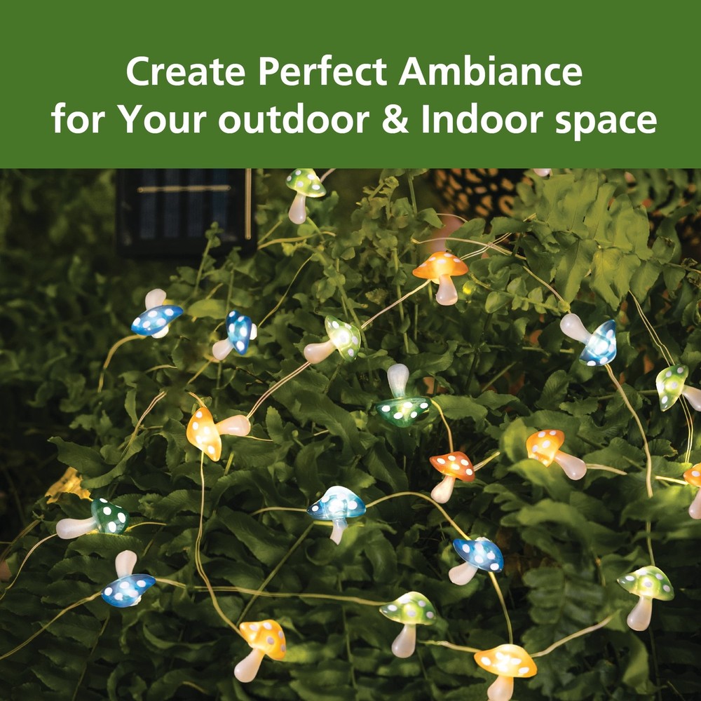 Solar 30 Count Mushroom Light