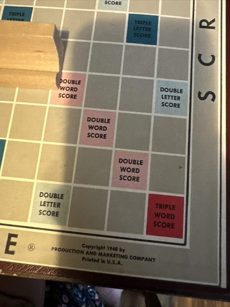 1953 Vintage Scrabble Game Maroon Box