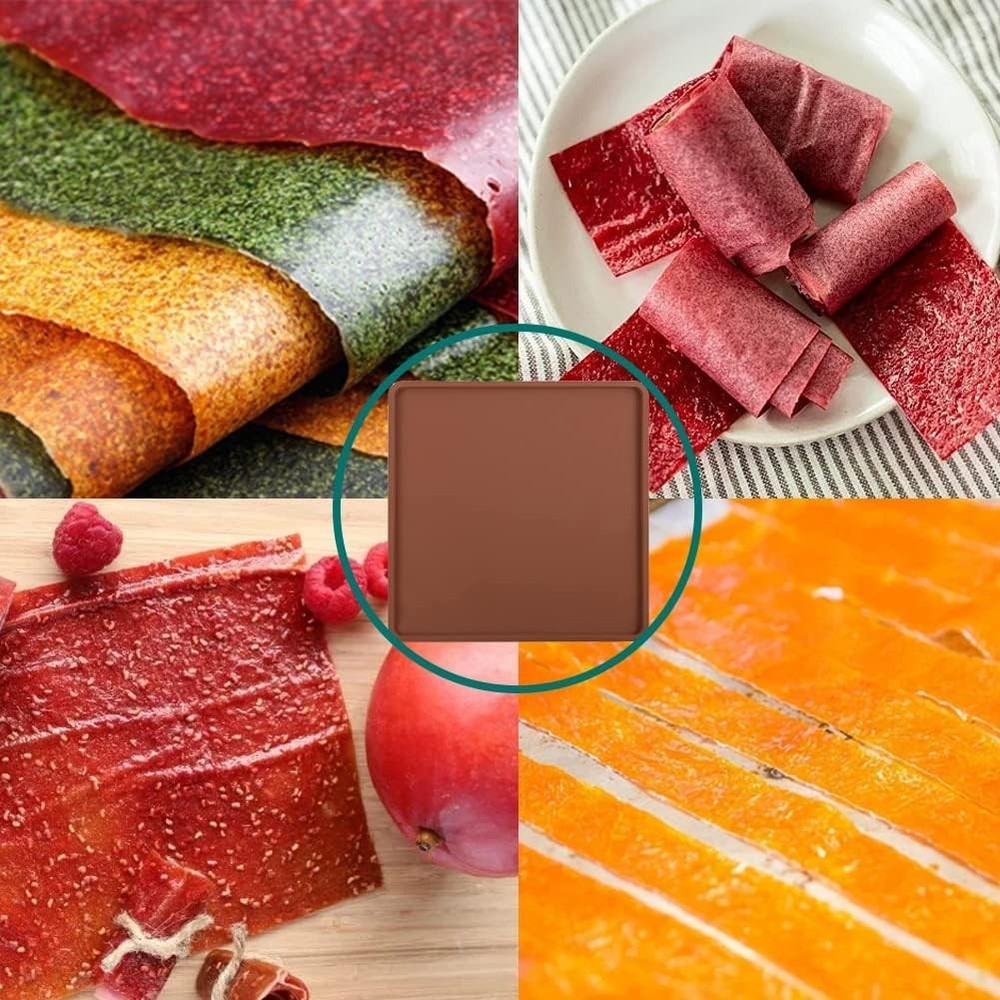 4 PCS Extra Thick Silicone Dehydrator Sheets with Edge Fruit Vegetables Leather