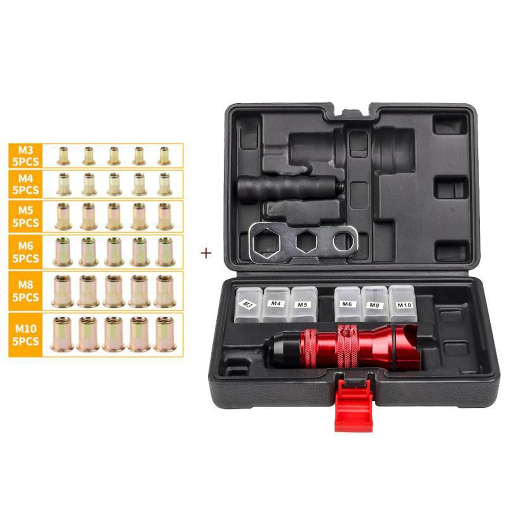 Electric Rivet Nut Gun Adapter Cordless Riveting Tool Insert Nut Drill Tool Se ๑