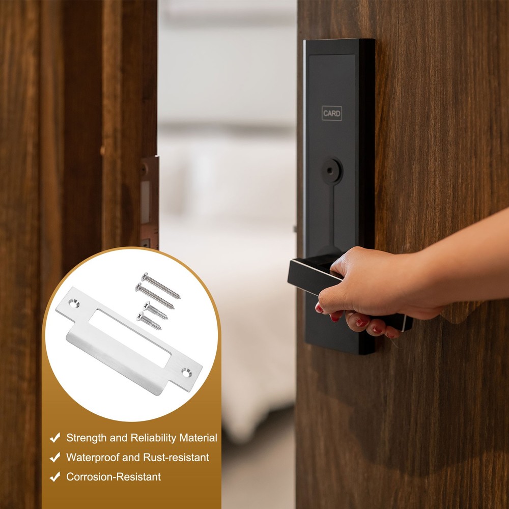 Door Lock Plate 4 7/8" x 2" Security Lock (Silver)
