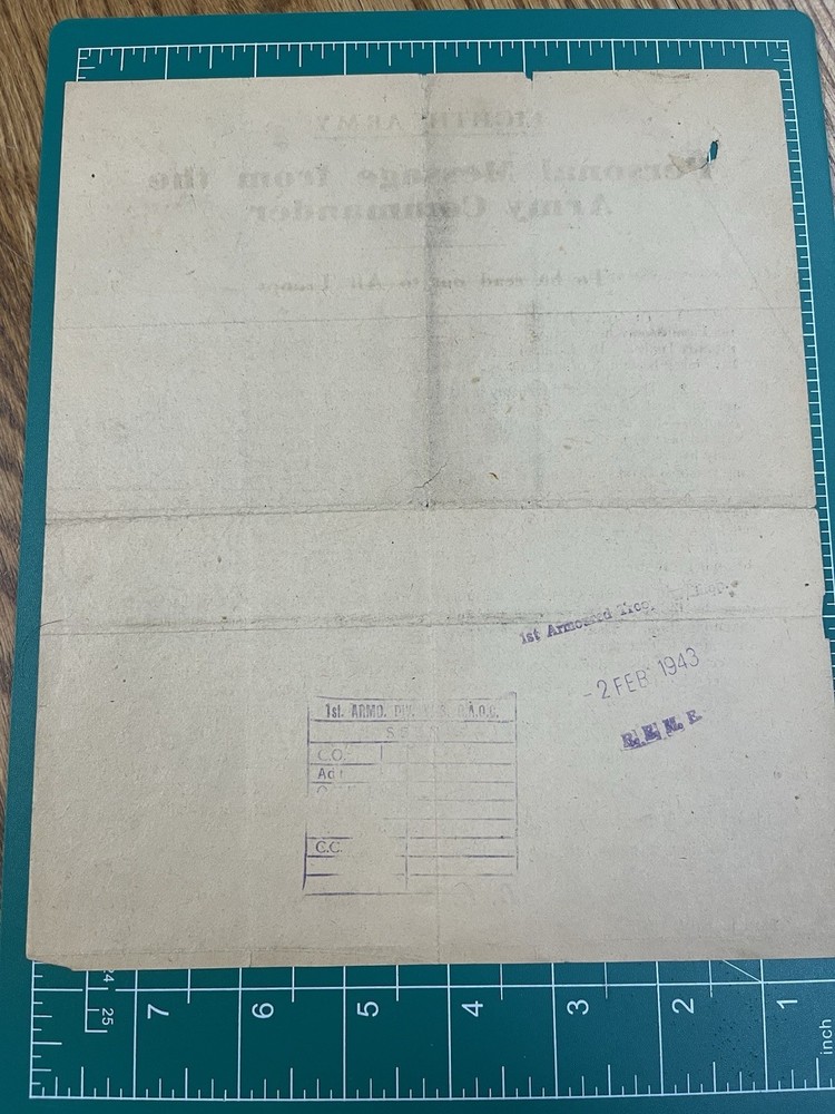 WWII British Message from the Army Commander Montgomery