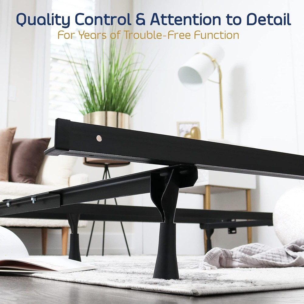 Adjustable Bed Frame - Double Bed Frame Expands to Queen Bed Rails, King Size...