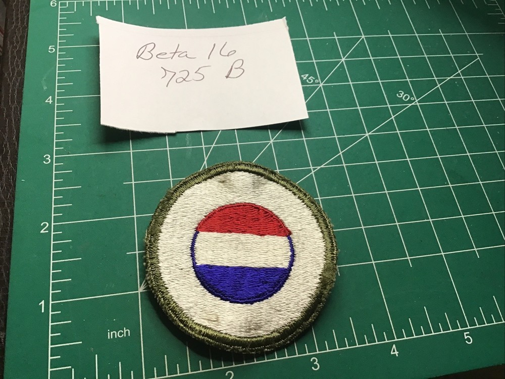 WWII Worn U.S. Army General Headquarters Reserve Patch Authentic Green Border