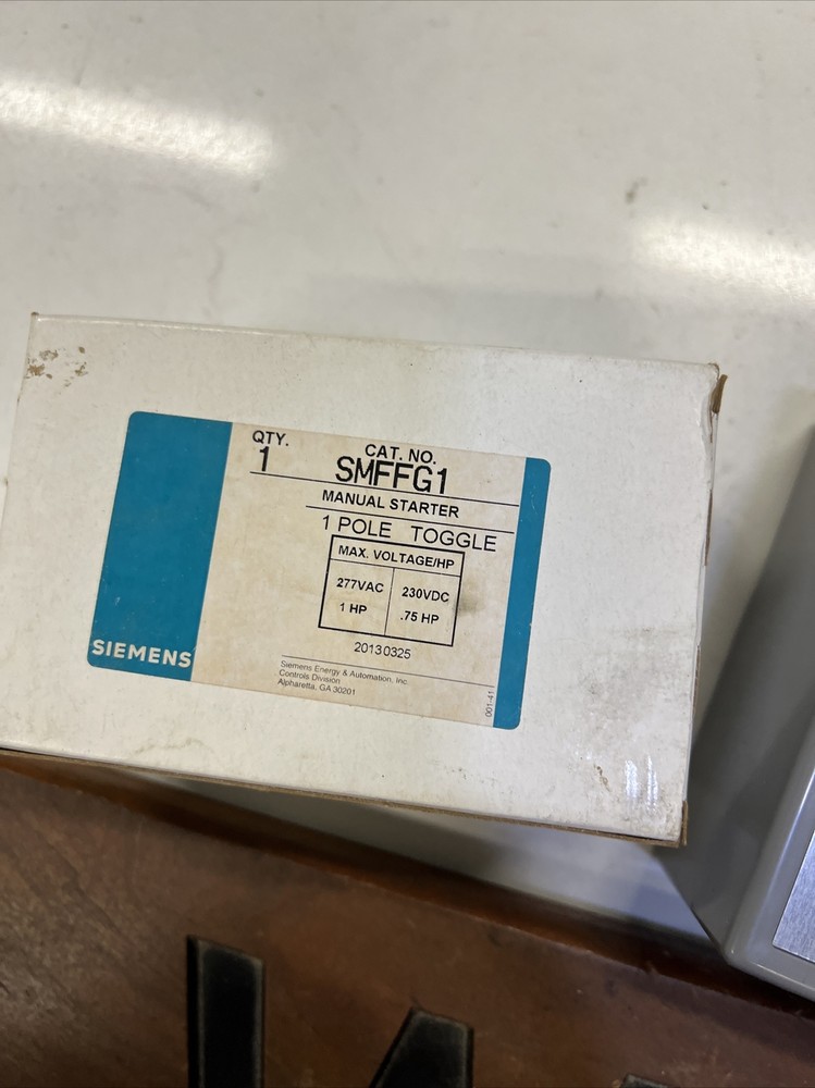 Siemens Manual Starter 1 Pole Toggle Switch Cat: SMFFG1 277 V Max E57